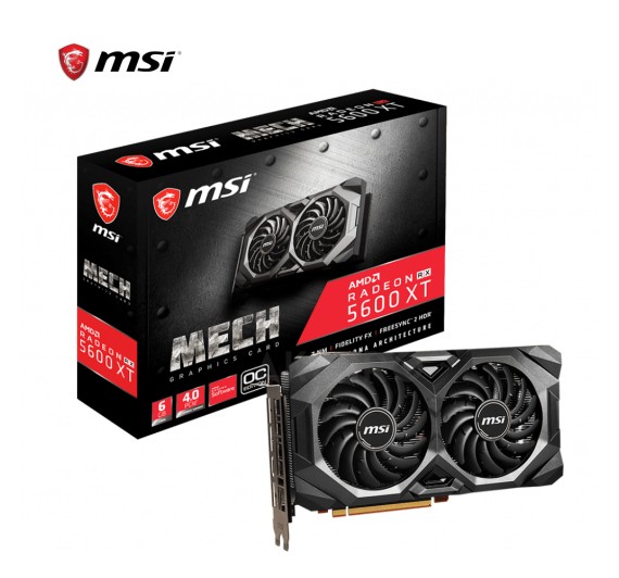 VGA (การ์ดแสดงผล) MSI RADEON RX5600 XT MECH OC  6GB GDDR6 192 BIT 3 + 1Y